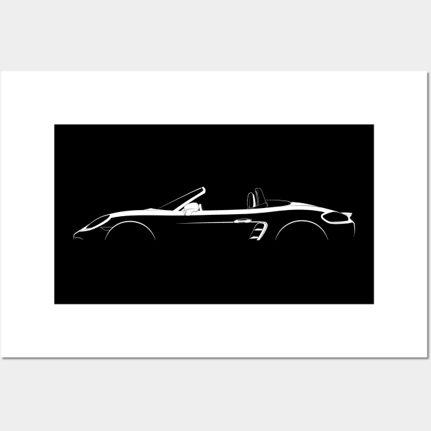 Porsche 718 Boxster (982) Silhouette Wall Art by Car-Silhouettes